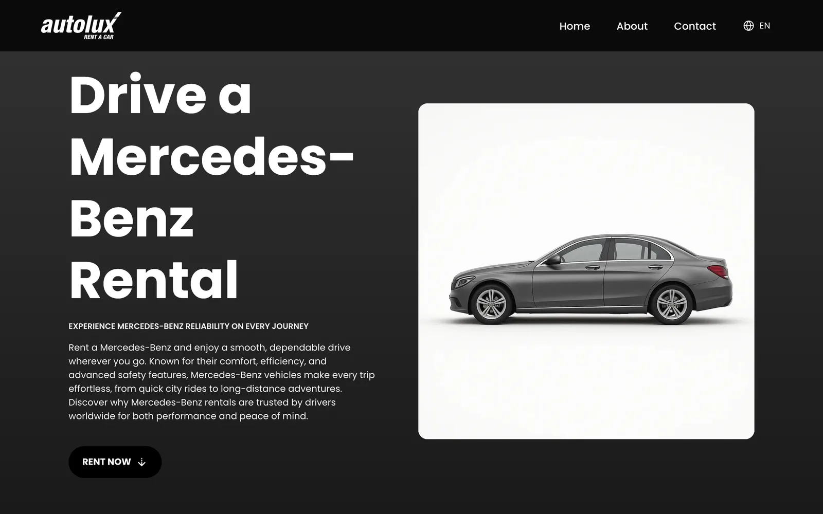 The Autolux Mercedes-Benz rental page
